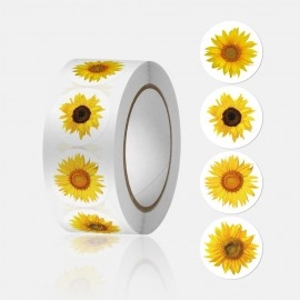 500pcs/roll Flower Stickers Roll, 2.5x2.5cm Flower Stickers Lables for Baking Packaging,Envelope Seals